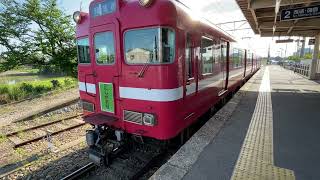 名鉄6011F 白帯ラッピングにしがま号 吉良吉田駅発車