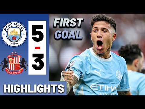 Man City vs Sunderland 5-3 • Enzo Fernandez & Cherki Goals - Highlights Premier League 26/27