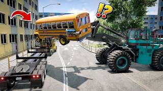 🚨 Transporting the hacker's stolen school bus! Truck bridge crash & police escort screenshot 5