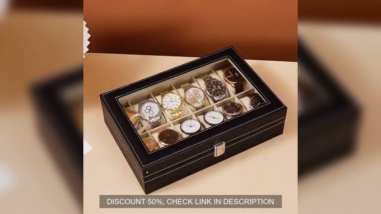 DELESYS 2/3/4/5/6/8/10/12 Slots PU Leather Watch Box Traditional Style Watch Storage Box Gift Watch