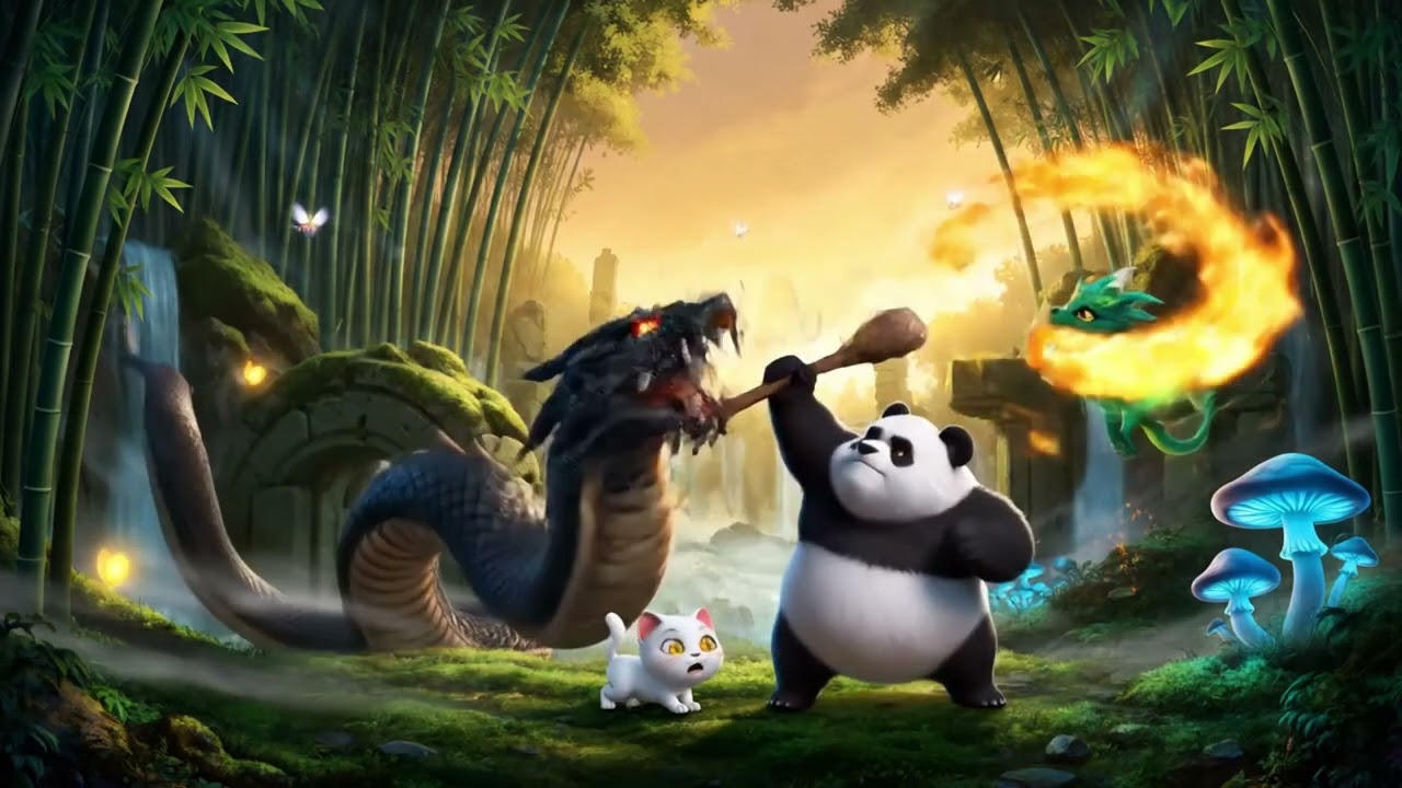 "The Power of Friendship: Dragon, Panda & Cat"
