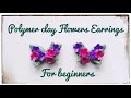 #54 How to make flower polymer clay butterfly earrings / flower polymer clay earrings tutorial