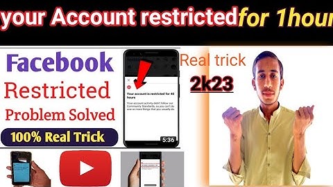 your account is restricted for 1hour problem solution ! How to fix Facebook restricted problem 💯