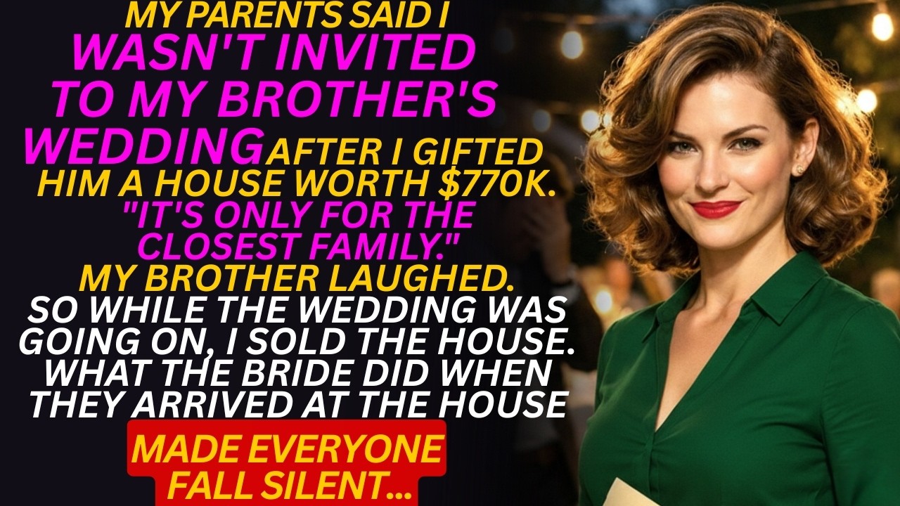 My Parents Said I Wasn’t Invited to My Brother’s Wedding After I Gifted Him a $770K House…