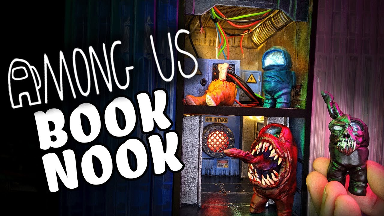 I made an Among Us BOOK NOOK Diorama for my game shelf YouTube
