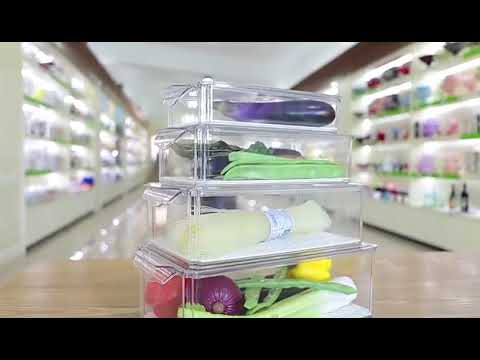 10 Pack Refrigerator Organizer Bins - 3 Size Stackable Fridge Clear Storage Bins with Lids
