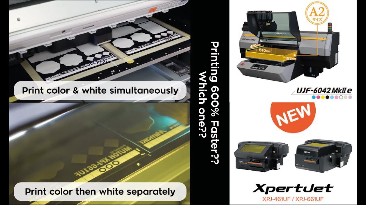 UV Benchtop Printer Comparison - Mutoh XPJ-661UF & Mimaki UJF-6042MKIIe - 600% Faster??