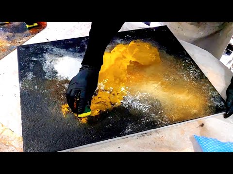 EARTHY EXPRESSIONS | Abstract Acrylic Painting Using a Sponge 🧽 (630)