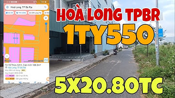 SIÊU PHẨM HOÀ LONG TPBR. HAI MẶT TIỀN ĐƯỜNG NHỰA THÔNG GIÁ CHỈ 1TY550. SÁT HƯƠNG LÔ 2