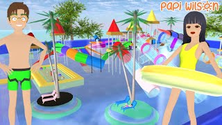 Sakura Yuta Mio Ke Waterboom Super Ultra Lengkap Dan Gede 😱😂 | Sakura School Simulator | Papi Wilson