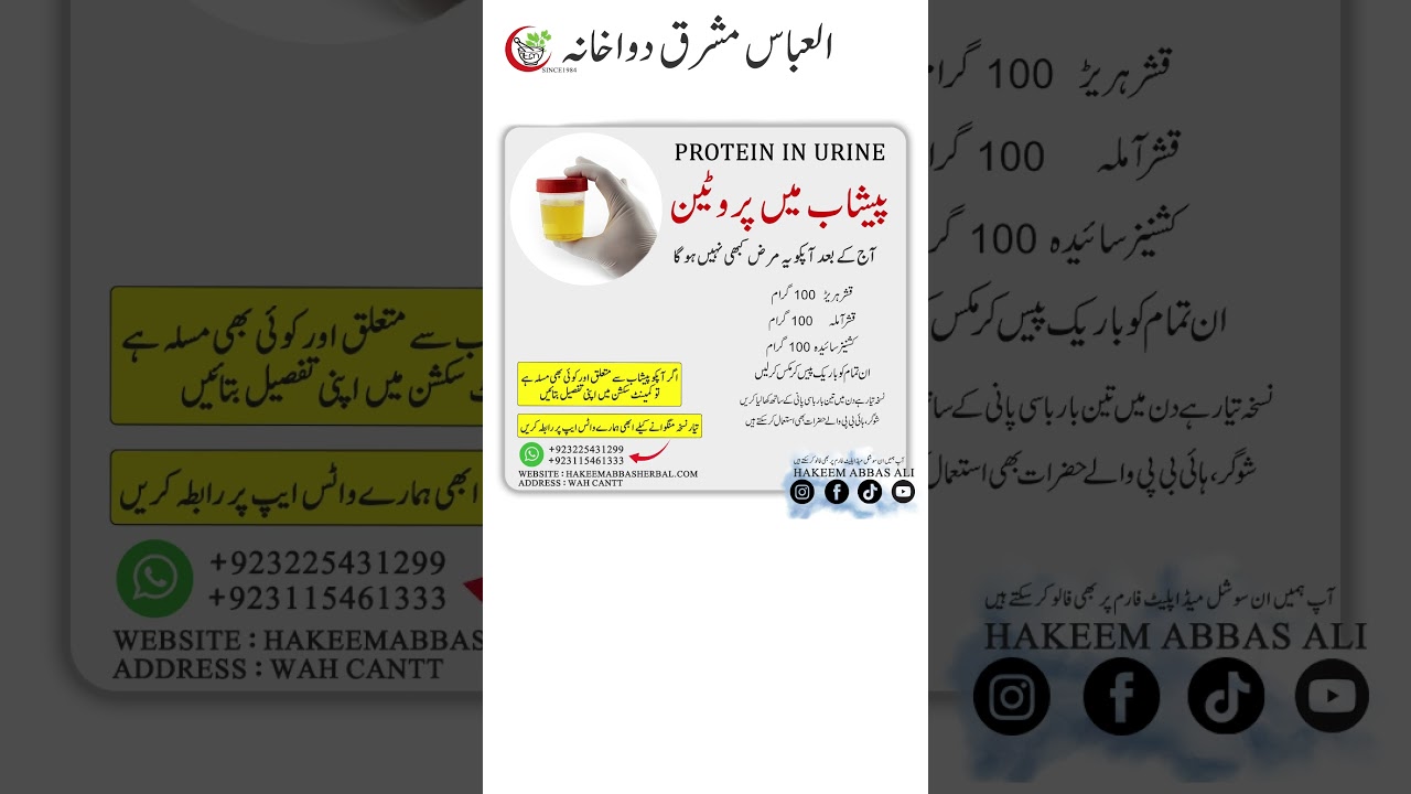 Pishab main Protein ka ilaj || PROTEIN in URINE