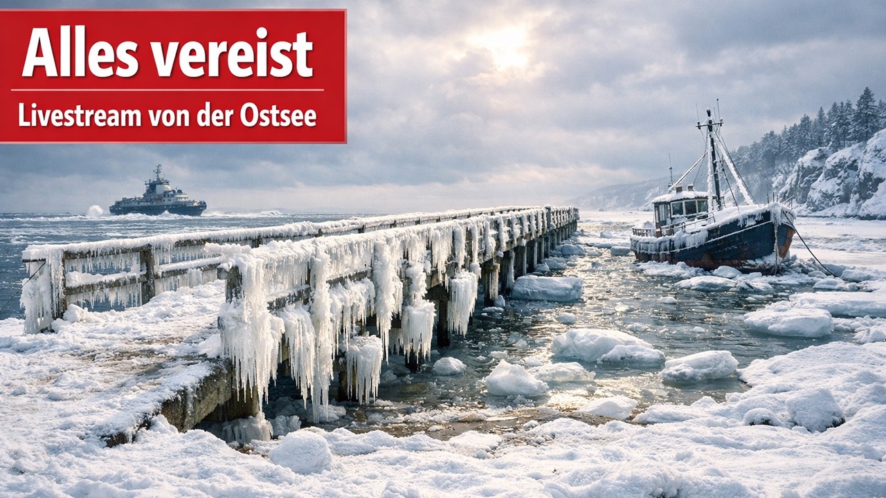 🔴LIVE ❄️ Ostsee ist zugefroren / Eisskulpturen an der Ostsee! @realUnwetterjägerLIVE 