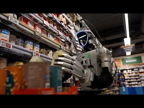 Robots humanoides aprenden a reponer productos en Dinamarca