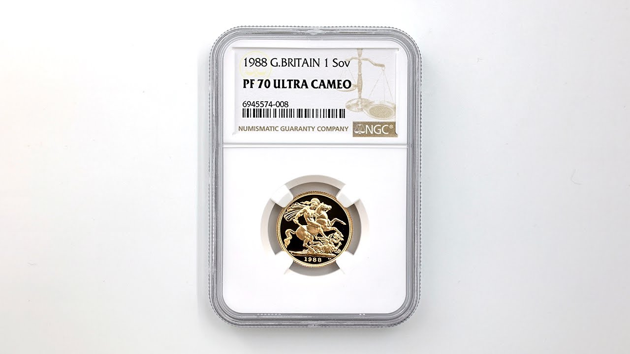1988年 イギリス 1/2ソブリン PF 70