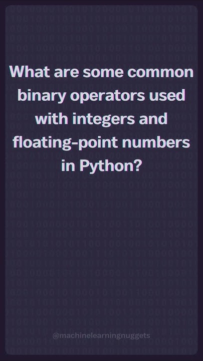 Binary Operators in Python #machinelearning #datascience # ...