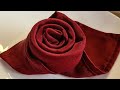 Как красиво сложить салфетки для сервировки стола. Роза из салфетки. Rose from a table napkin.