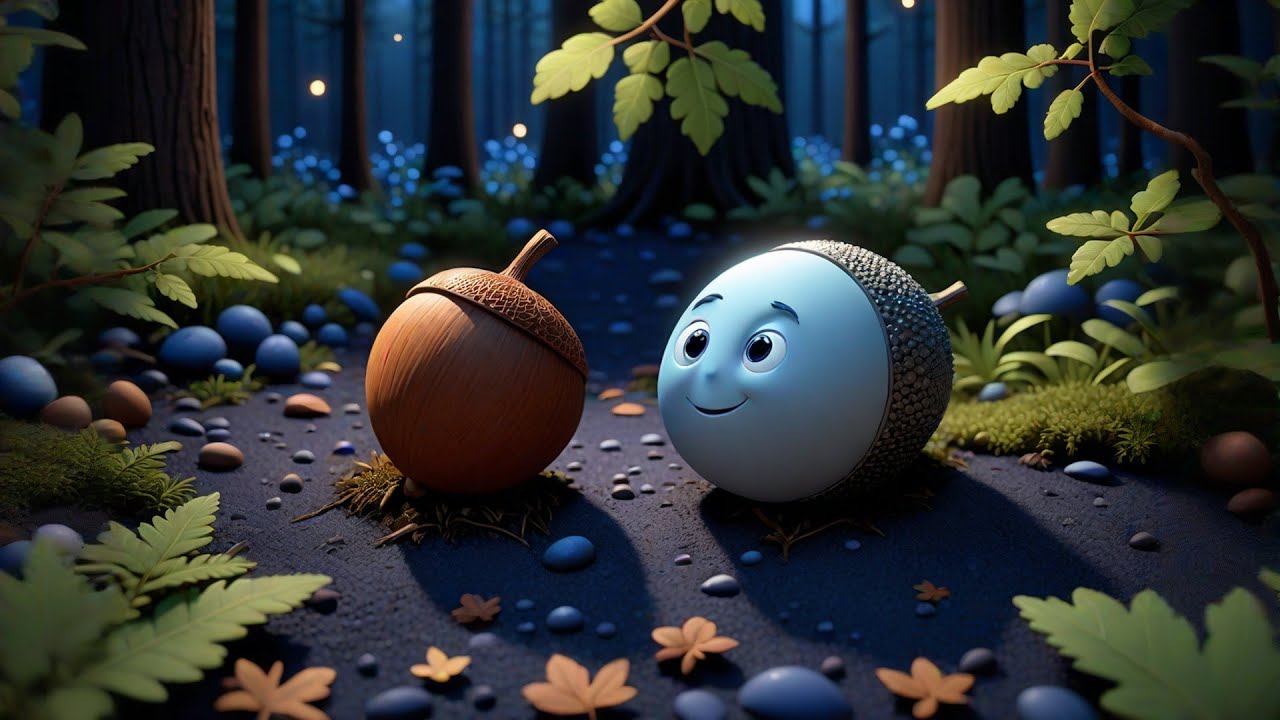 Five Little Acorns Fall from a Tree | Autumn Counting Song for Kids | Nature Rhyme and Learning Play