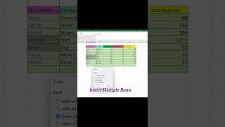 Insert Multiple rows #excel #shorts