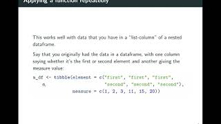 Ch 7, Video 14: Using functions to map across vectors and lists