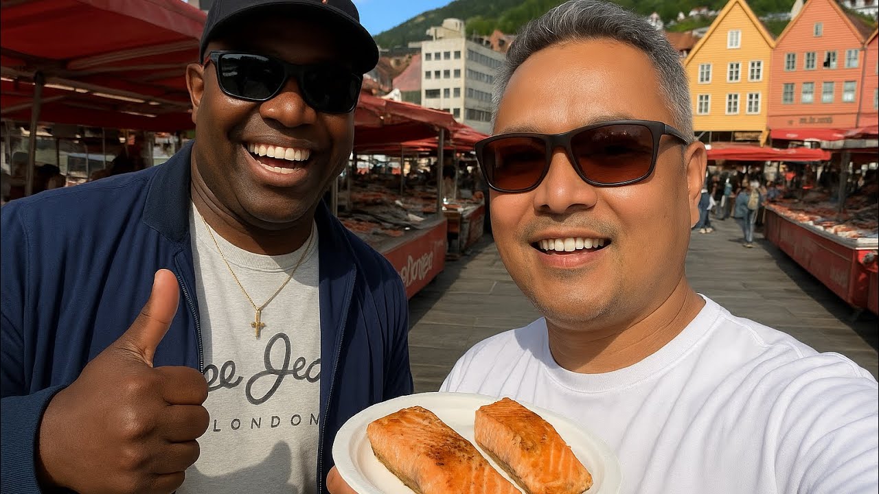 Bergen Fish  Market ( Fisketorget) Tour l Expensive Sea Fishes 🐠 with Elegant Taste | Norway 🇳🇴 
