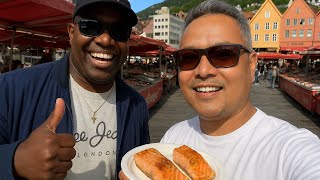 Bergen Fish  Market ( Fisketorget) Tour l Expensive Sea Fishes 🐠 with Elegant Taste | Norway 🇳🇴 