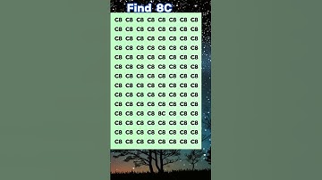 Find 8C -  Test your high visual skills by finding the hidden number 8C in 8 secs #trendingshorts