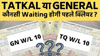 Tatkal Waiting vs General Waiting? Tatkal Extra Charges |Cancellation Charges |Confirmation Chances