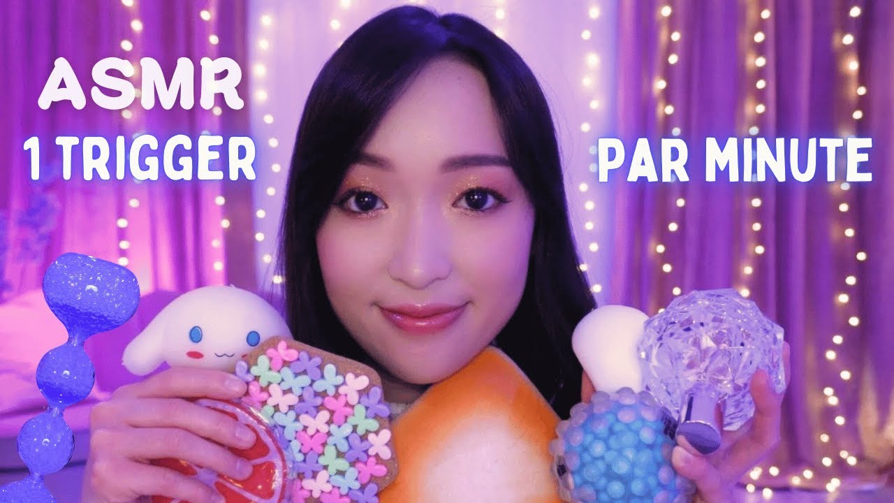 ASMR 💤 1 trigger par minute pour une nuit apaisante (très peu de paroles) ☁🌙