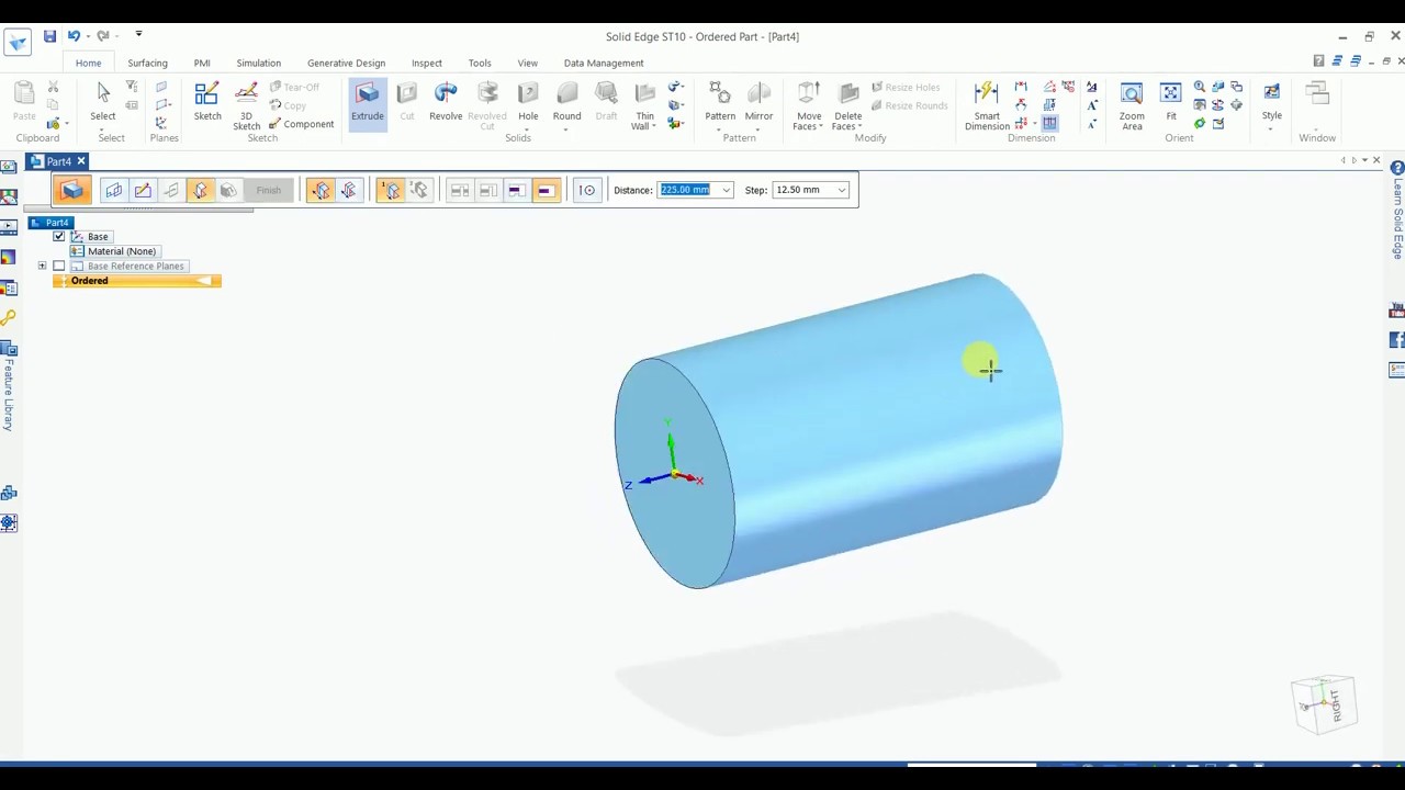 #13 symmetric extrude in solidedge St10 - YouTube
