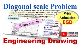 Diagonal Scale, example of diagonal scale, 2 #scale #egd #drawing