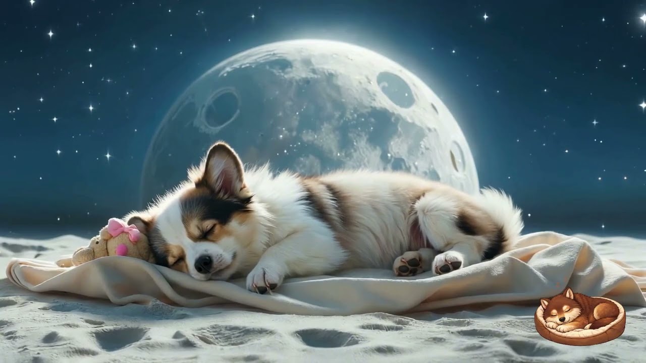 Sleeping on the Moon 🌙🐶  8 Hours Calming Music for Dog Anxiety & Separation Anxiety