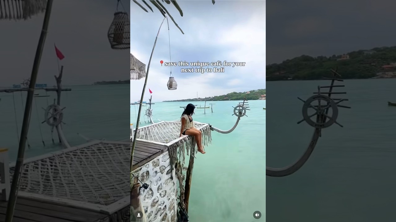 📍Save this cafe with direct access to crystal-clear turquoise waters-yes,Video by @nhatvy44