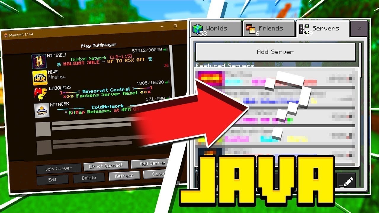 Minecraft Java Bedrock Crossplay Servers To Join Youtube