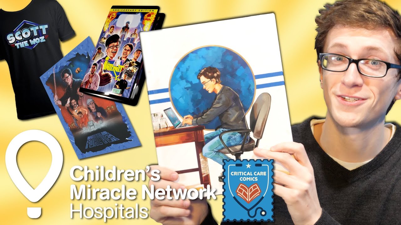 Scott The Woz Merchandise for Charity Bonanza 2021 - https://www.pixelempire.com/scottthewoz
Available from November 19, 2021 - January 19, 2022. All proceeds go to Children's Miracle Network and Critical Care Com