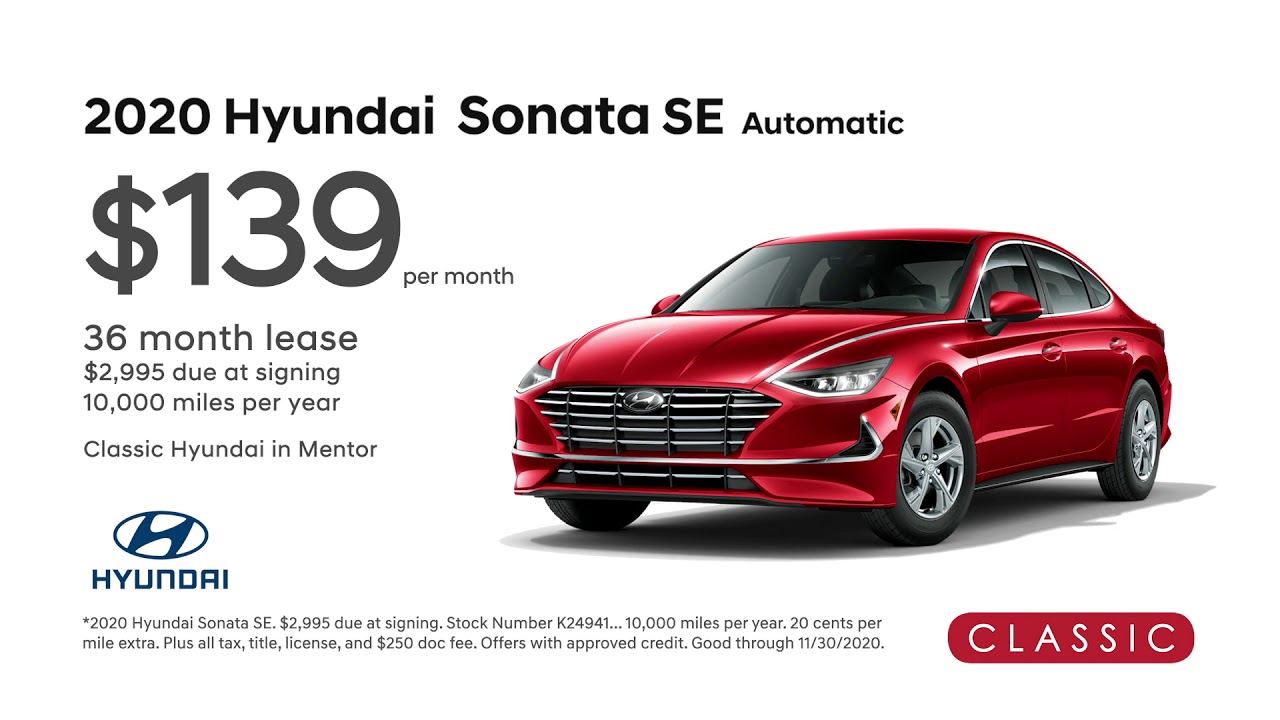 2020 Hyundai Sonata Se Lease For Only 139 Youtube