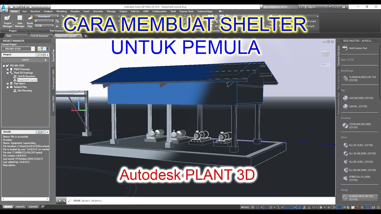Membuat Shelter di Autodesk Plant 3D