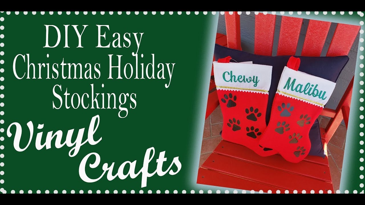 Beginner Projects for Cricut Christmas DIY stockings with Vinyl - YouTube
