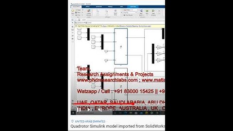 Quadrotor Simulink model imported from SolidWorks - Simscape - Quadrotor Animation - MATLAB