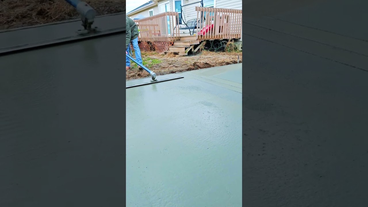 Concrete Float After Edging and Grooving #homerenovation #construction