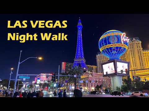 【4K HDR】 Las Vegas Strip Night Walking (quick tour in under 4 minutes ...