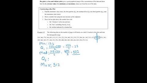 2.4 OpenStax Statistics Video #1 Box and Whisker Plot