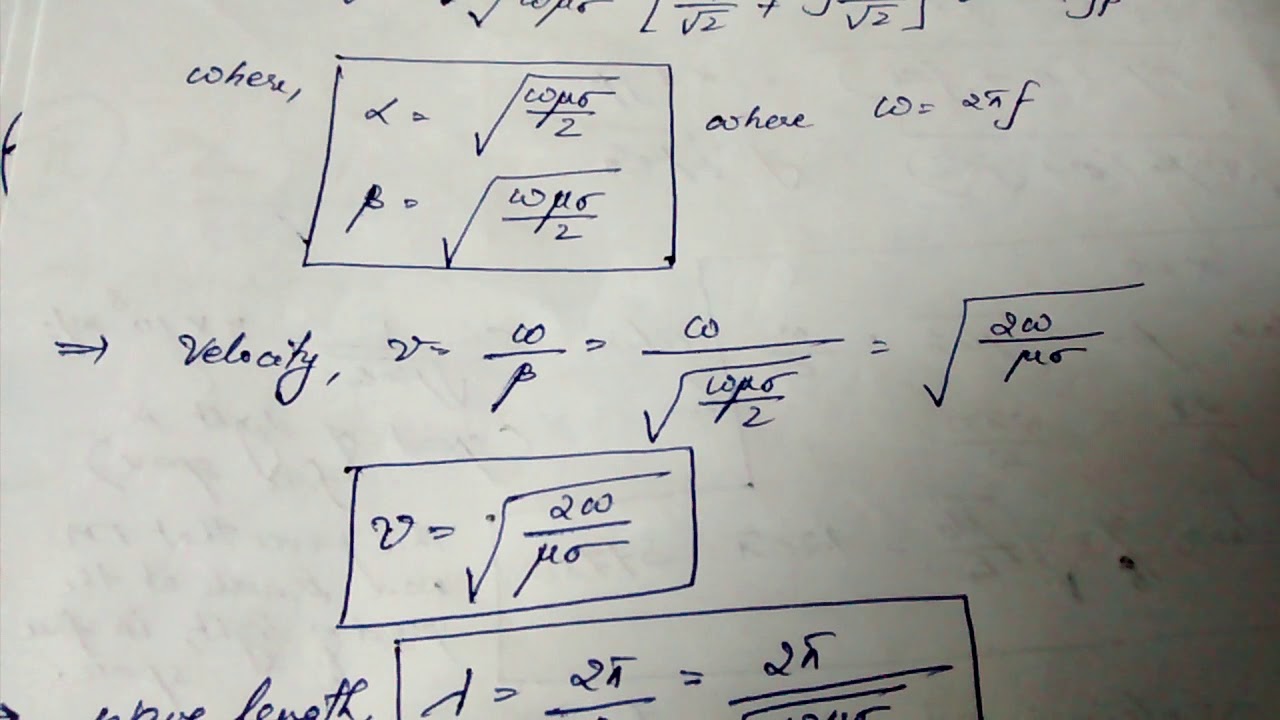 EE302: EMT -PLANE WAVES IN GOOD CONDUCTORS - YouTube