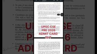 UPSC Prelims 2026 Admit Card Released 🔥 Important Instructions You Must Know