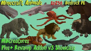 MBCreatures Plus+ Revamp Addon v3 Showcase Bedrock PE Animal Minecraft Animals Ep256