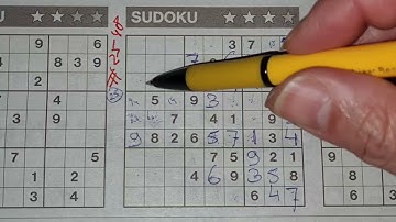 (#2548) Monday. Three Stars Sudoku puzzle. Bonus Extra edition. 03-29-2021 Extra part 1 of 4