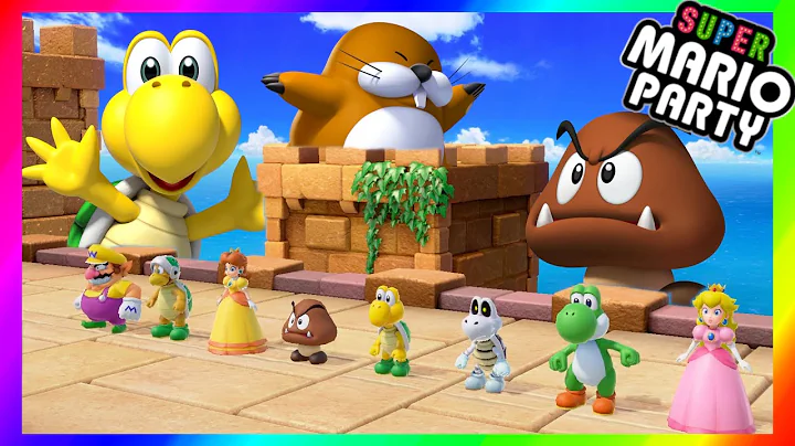 Super Mario Party Minigames #413 Goomba vs Shy guy vs Koopa troopa vs Monty mole