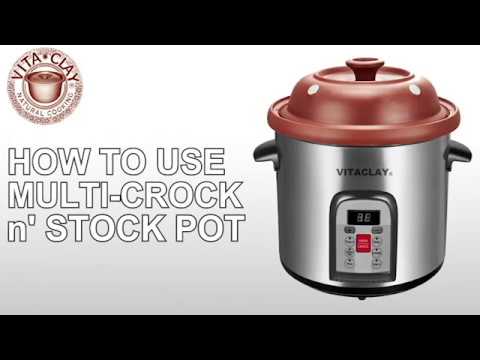 Organic Clay 6.5 Qt Details about   VitaClay Smart 6-In-1 Crock & Stock Pot 