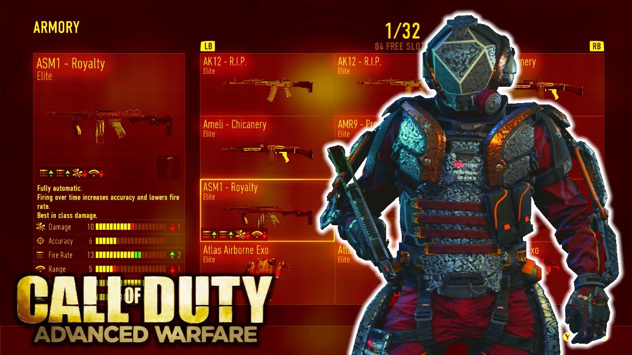 Advanced Warfare - MY NEW ELITE ARMORY!  Elites, Rare Guns & Royalty Gear (COD AW Best Armory Ever)