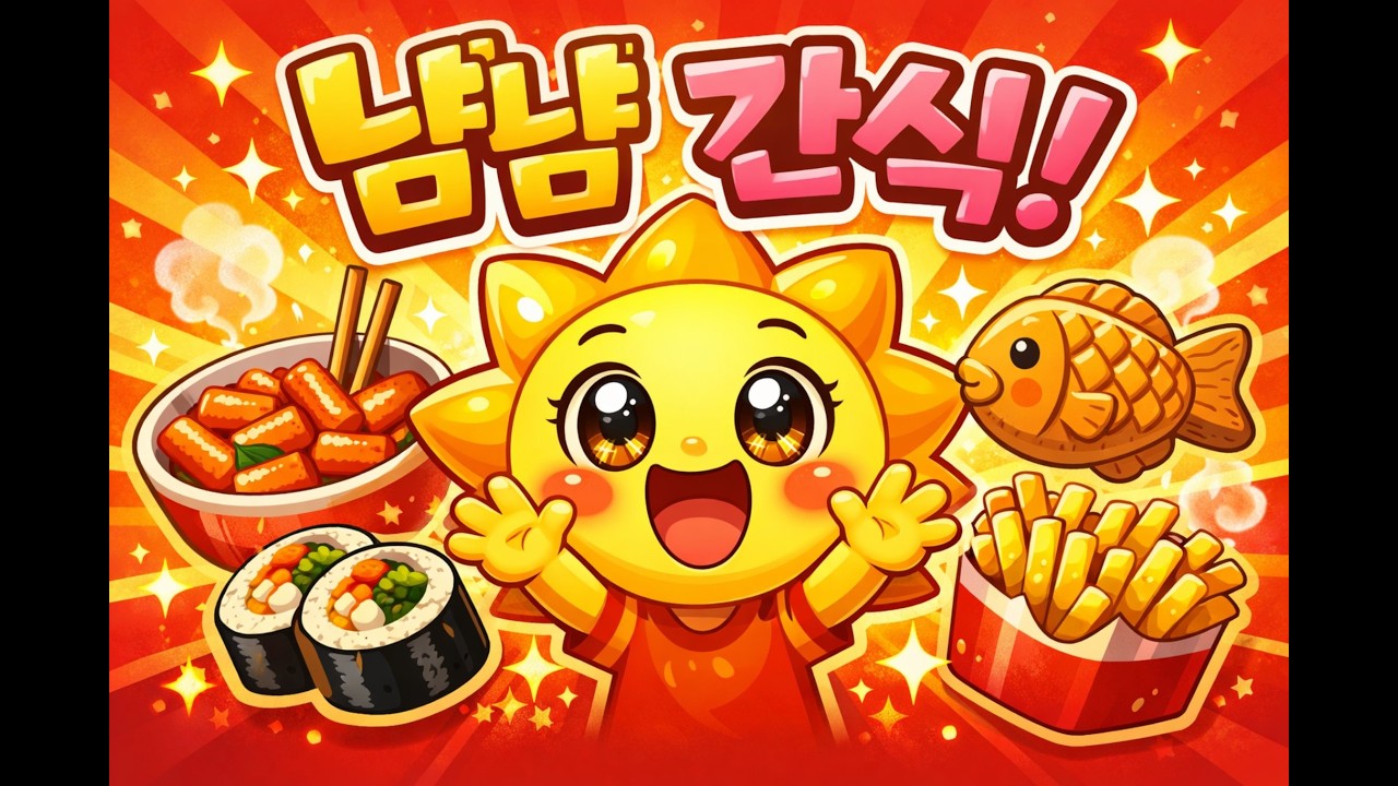 냠냠냠! 떡볶이 붕어빵 🍟 | 엄마 아빠와 간식 먹어요 | 유아 동요