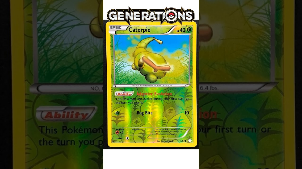 Caterpie Pokemon Trading Cards Pokedex 